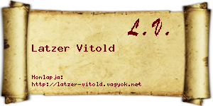 Latzer Vitold névjegykártya